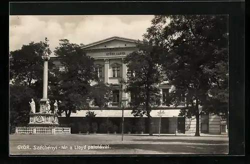 AK Györ, Széchényi-tér a Lloyd palotával