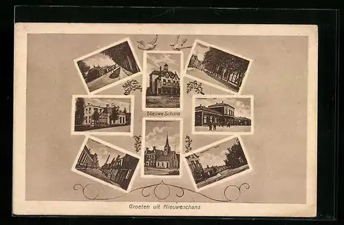 AK Nieuweschans, Ortspartie, Gebäudeansicht, Strassenpartie