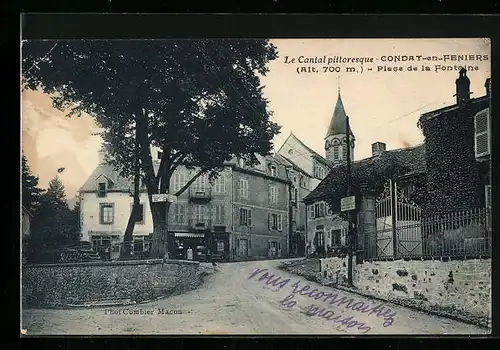 AK Condat-en-Feniers, Place de la Fontaine