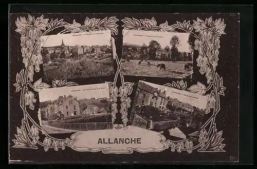 AK Allanche, L`Eglise et le Presbytère, Vieux pont romain, Nouvelle Avenue de la Gare