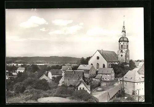 AK Dohna b. Pirna, Ortsansicht mit Kirche