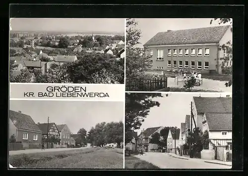 AK Gröden b. Bad Liebenwerda, Ortsansicht aus der Vogelschau