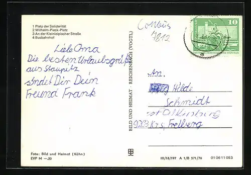 AK Lauchhammer, Platz der Solidarität, Wilhelm-Pieck-Platz, Kleinleipische Strasse, Busbahnhof
