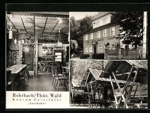 AK Rohrbach /Th., Konsum-Gaststätte Auerhahn mit Garten