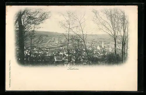 AK Lustnau, Ortsansicht vom Berg aus