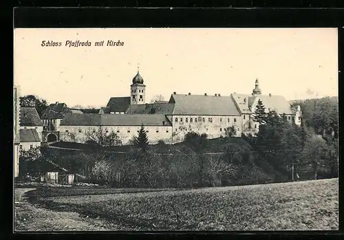 AK Pfaffroda i. Erzgeb., Schloss mit Kirche