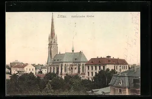 AK Zittau, Die katholische Kirche und Park