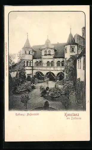 AK Konstanz /Bodensee, Rathaus, Hofansicht