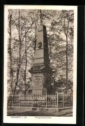 AK Freiberg /Sa., Das Kriegerdenkmal
