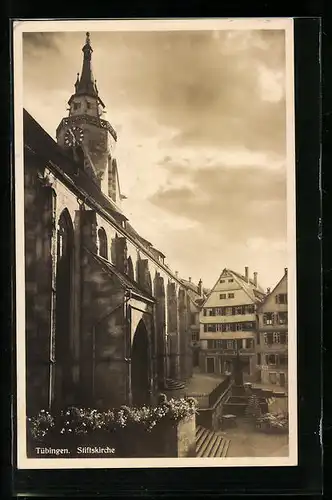 AK Tübingen, Ortspartie mit Stiftskirche
