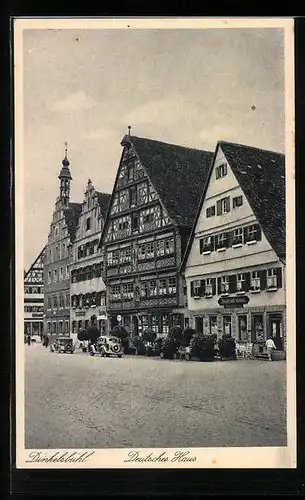 AK Dinkelsbühl, Deutsches Haus, Strassenpartie