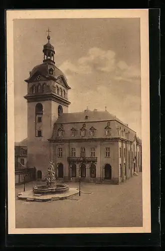 AK Weilburg a. d. Lahn, Schlosskirche und Marktbrunnen