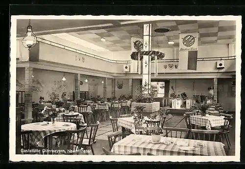 AK Neumünster, Gaststätte Oberbayern, Christianstrasse 76-82, Innenansicht