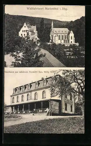 AK Marienthal i. Rhg., Gasthaus zur schönen Aussicht von Willy Gietz