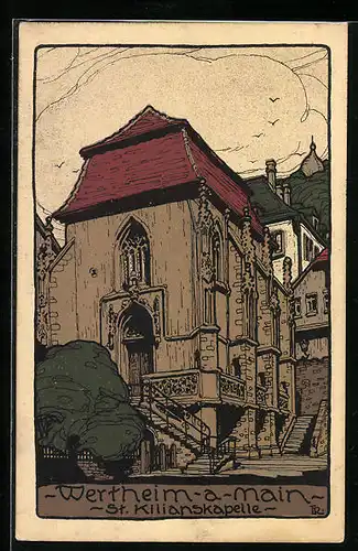Steindruck-AK Wertheim / Main, Ansicht der St. Kilianskapelle