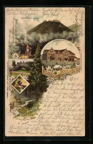 Lithographie Inselsberg, Gothaisches Hotel, Zwerg