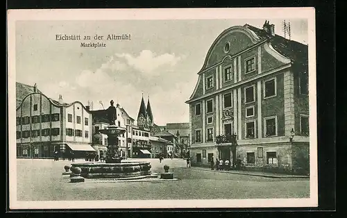 AK Eichstätt /Altmühl, Marktplatz mit Brunnen