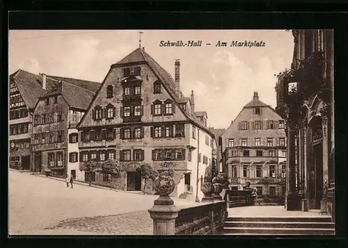 AK Schwäb.-Hall, Am Marktplatz