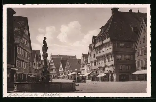 AK Biberach a.d.R., Brunnen auf dem Marktplatz