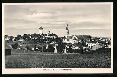 AK Haag i. B., Gesamtansicht, Kirchtürme