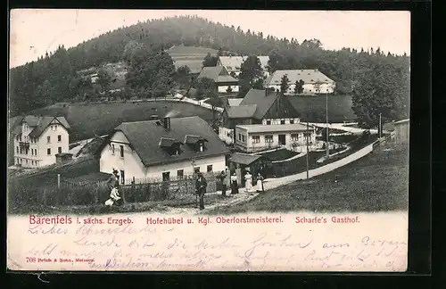 AK Bärenfels, Hofehübel und Kgl. Oberforstmeisterei, Scharfe`s Gasthof