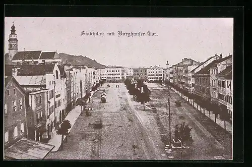 AK Tittmoning, Stadtplatz mit Burghauser-Tor