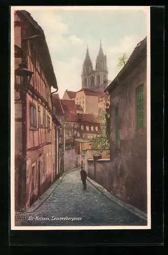 AK Alt-Meissen, Blick in die Leinewebergasse