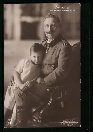 AK Kaiser Wilhelm II. mit seinem ältesten Enkel