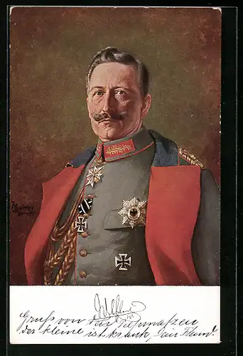 AK Kaiser Wilhelm II. mit Orden und Abzeichen an der Uniform