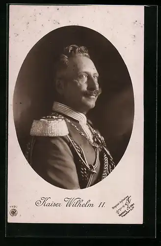 AK Portrait von Kaiser Wilhelm II. im Halbprofil
