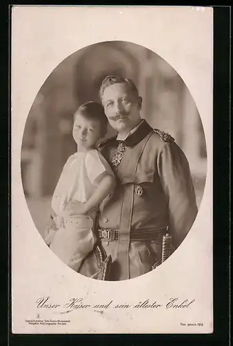AK Portrait von Kaiser Wilhelm II. und seinem ältesten Enkel