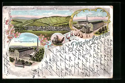 Lithographie Plüderhausen, Eier-Teigwaaren-Fabrik, Maccaroni-Fabrik
