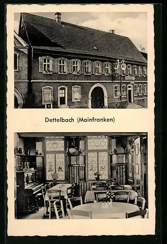 AK Dettelbach /Mainfranken, Gasthaus Grüner Baum, Innenansicht