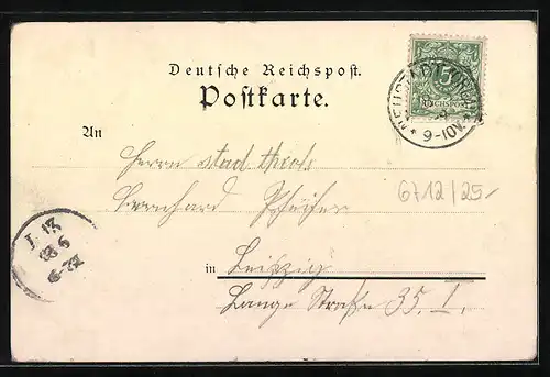 Lithographie Neustadt a. Orla, Schloss Arnshaugk, Bezirks-Direktion, Gamsenteich