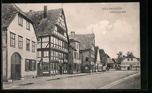 AK Holzminden, Blick in die Halbemondstrasse