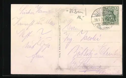 AK Blumenthal i. H., Strassenpartie mit Bahnhofs-Hotel