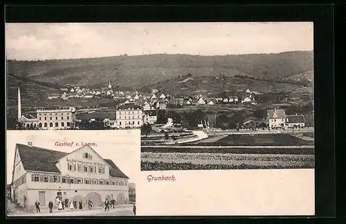 AK Grunbach, Gesamtansicht mit Umgebung, Gasthof zum Lamm W. Heber
