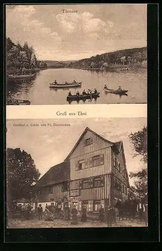 AK Ebni, Gasthof zur Linde von Fr. Eisenmann, Ebnisee