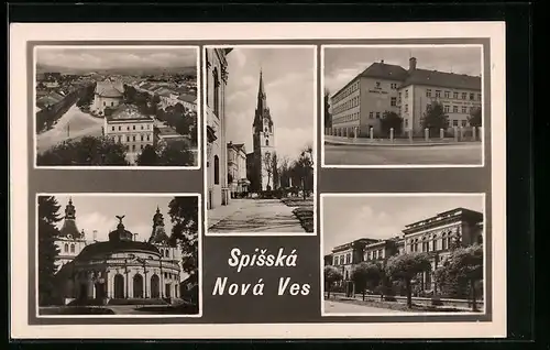 AK Spisská Nová Ves, Ortsansicht, Kirche und Strassenpartie