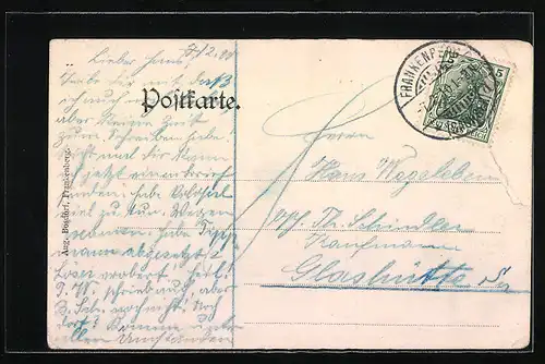 AK Frankenberg i. Sa., Markt mit Rathaus