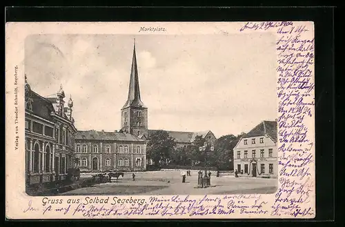 AK Bad Segeberg, Markplatz mit Kirche