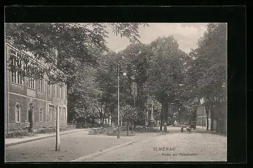 AK Ilmenau, Strassenpartie am Gasthaus Felsenkeller