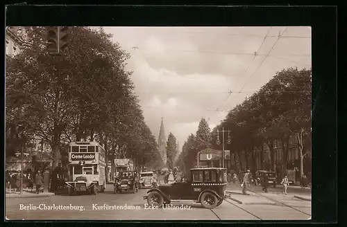 AK Berlin-Charlottenburg, Kurfürstendamm Ecke Uhlandstrasse