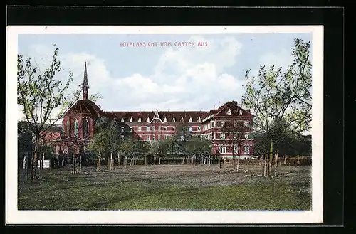 AK Aachen-Burtscheid, Pensionat der Schwestern vom armen Kinde Jesu, Gartenseite