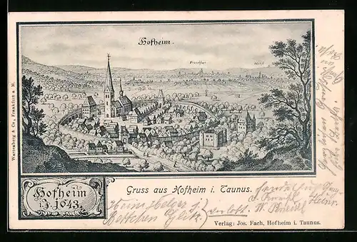 AK Hofheim i. Taunus, Gesamtansicht im Jahre 1643