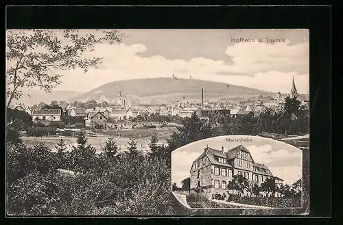AK Hofheim i. Taunus, Ortsansicht aus der Vogelschau, Marienheim