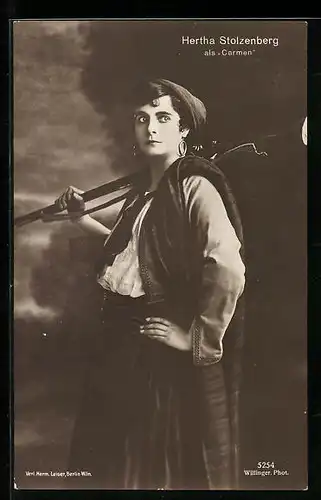 AK Opernsängerin Hertha Stolzenberg als Carmen