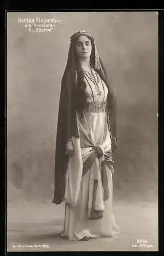 AK Opernsängerin Hertha Stolzenberg als Roschana in Oberon