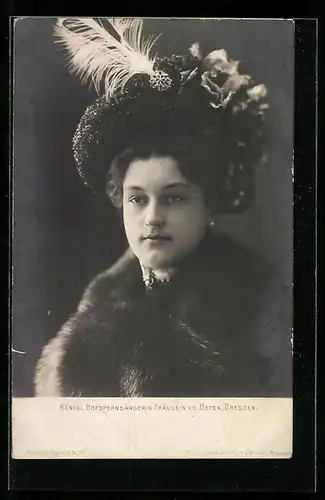 AK Opernsängerin Eva von der Osten mit elegantem Hut