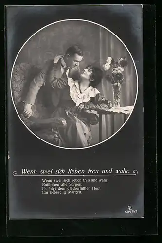 Foto-AK GL Co: Verliebtes Paar beim Stelldichein